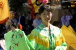 Woman, Kimono, Japanese, Marching
