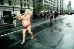 Fat Man Playing a Pipe, Marching Band, Saint Patrick's Parade, down Market Street, PFPV04P01_04