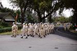 ROTC Marching, helmets, soldiers, Lakeland Parade, 1950s, PFPV05P14_02