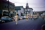 Marching Drum Corps, car, automobile, vehicle, street, road, Erie County, 1950s