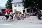 Patriotic Stingray Bicycles, Bicycle built for two, Sulfer Springs Sesquicentennial Parade, Tiro-Auburn, Ohio, July 1983, 1980s, PFPV07P05_10