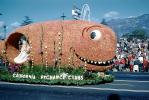 Whale Float, teeth, smile, bubbles, eye, California Exchange Clubs, 1950s