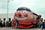 Giant Steam Engine Face Balloon, Marion Federal Savings & Loan, Cleveland Christmas Parade, 1950s, PFPV09P05_01