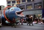 Happy Dolphin with hat, Teeth, Cute, Cleveland Christmas Parade, 1950s, PFPV09P13_03