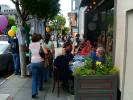Sidewalk Cafe, woman, walking, Union Street Shopping District, PFSD01_023