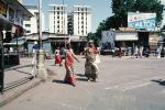 buildings, stores, woman, street, Ahmadabad, PFSV02P07_04