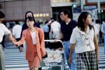 Crosswalk, pram, pushcart, infant, baby, Ginza District, Tokyo, PFSV03P07_03
