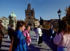 Crowds of People Walking, Saint Charles Bridge, Prague