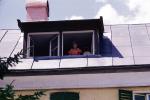 Window, Home, Roof, Chimney, Woman