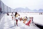 Woman, Walking, Purse, Legs, Beach, Sand, Copacabana Beach, Rio de Janeiro, Ocean