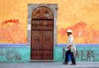 Man Walking, Door, Doorway, Entrance, Wall, Morelos, Mexico, PFSV05P11_04