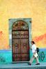 Man Walking, Door, Doorway, Entrance, Wall, Morelos, Mexico, PFSV05P11_05