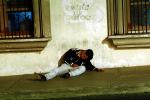 Man sleeping on the streets, Oaxaca, Mexico, PFSV05P11_18