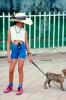 Girl and her Dog, Girl Walking her Dog, El Tule, Oaxaca, Mexico, PFSV05P12_12