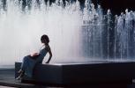 Water Fountain, aquatics, girl, lady, feminine, female, woman, women, sitting, PFSV05P14_08