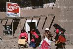 coca cola, coke, sign, Coca-Cola, Women, Adobe, Inca, Sign, Isla Taquile, Lake Titicaca, peru, PFSV06P01_05
