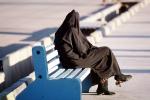 Burka, Woman Sitting on a Bench, burqa, PFSV06P03_17