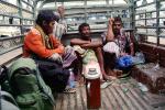 Men sitting in a jitney truck, thermos bottle, backpack, Yemen, PFSV06P06_12