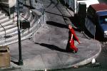 Curved curb, Monk on a Corner Sidewalk, Man, steps, stairs, PFSV06P07_07