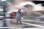 Woman Walking, rain, crosswalk, umbrella, PFSV07P03_13