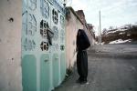 Woman, door, doorway, homes, houses, Sanandaj Iran, PFSV07P09_13