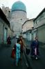 Women, Bags, Mosque, Buildings, Samarkand, Uzbekistan, PFSV08P07_17
