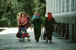 Stroller, Woman, pram, pushcart, infant, baby, Samarkand, Uzbekistan, PFSV08P08_16