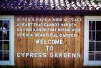 Cypress Gardens Welcome Sign, 1950s