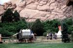 Chuckwagon, Conestoga Wagon, camp, trees, cliff, covered wagon, PFTV03P10_01