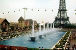 Water Fountain, aquatics, pond, garden, Eiffel Tower, Kings Island Amusement Park, Ohio