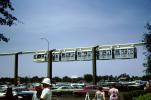 Monorail Trains, hanging passenger cars, Parking Lot, Tampa Florida, 1960s, PFTV04P05_01