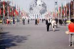 Unisphere, Flushing Meadows, Corona Park, Queens borough, Earth, Globe, New York Worlds Fair, 1964, 1960s, PFWV01P09_05