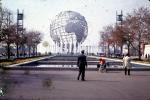 Unisphere, Flushing Meadows, Corona Park, Queens borough, Earth, Globe, New York Worlds Fair, 1964, 1960s, PFWV01P09_06