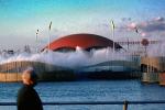 Traveler's Insurance Pavilion, Building, Red Umbrella Dome, New York Worlds Fair, 1964, 1960s, PFWV01P12_09B