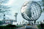 Greyhound transportation, tram, Unisphere, Earth, Globe, New York World's Fair, 1964, 1960s, PFWV01P13_14