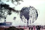 Unisphere, Flushing Meadows, Corona Park, Queens borough, Earth, Globe, New York Worlds Fair, 1964, 1960s, PFWV02P15_16