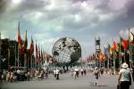 Unisphere, Flushing Meadows, Corona Park, Queens borough, Earth, Globe, New York Worlds Fair, 1964, 1960s, PFWV03P04_03