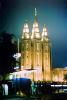 Mormon Church at Night, Nighttime, Evening, Lights