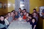 Cake, Candles, Boys, girls, curtains, 1940s, PHBV02P13_05
