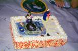 Harry Potter Happy Birthday Cake, frosting, wizard, merlin, glasses, 1950s