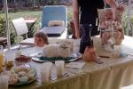 Babies, Cake, First Birthday, Smiles, Car Seat, Table, Backyard, May 1966, 1960s, PHBV03P05_14