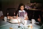 Girl, Cake, Cups, Table, tablecloth, frosting, paper cups, 1960s, PHBV03P06_03