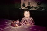 Boy, Chocolate Cake, Candles, 1950s, PHBV03P07_03