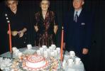 Man, Woman, Smiles, Cake, Candles, Table, Cups, February 1951, 1950s, PHBV03P07_14