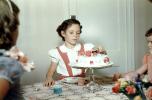 Girl, Cake, dress, 1950s, PHBV03P08_05