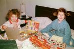 Birthday Girls with lots of Presents, Gifts, smiles, smiling, 1960s
