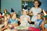 Girls, Hats, Party Dresses, Smiles, 1950s, PHBV03P10_17