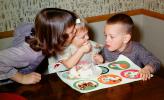Sister, Brother, Siblings, Cake, Baby, Girl, Boy, First Birthday, eating cake, sugar, December 1962, 1960s, PHBV03P11_09B