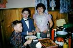 Boy, Girl, Dress, Food, Bowtie, Suit, 1950s, PHBV03P11_10