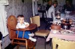 Baby Boy on a high chair, feeding, birthday car